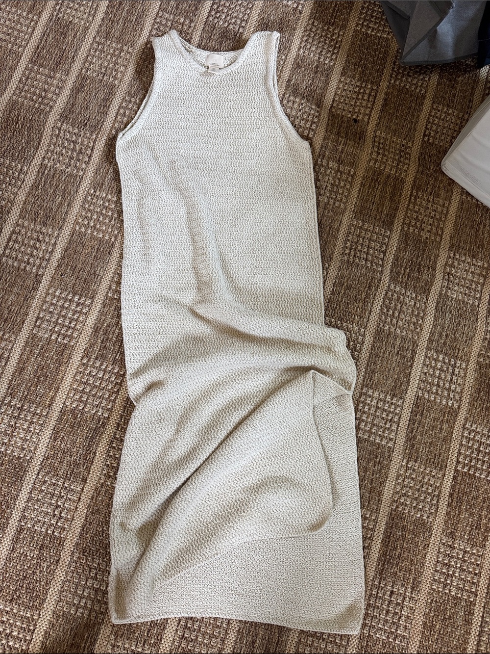 H&M Sleeveless Knit Maxi Dress in Cream - silk blend melange